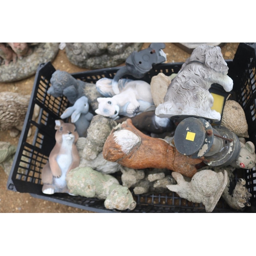 87 - QTY OF STONE & PLASTIC ANIMAL ORNAMENTS