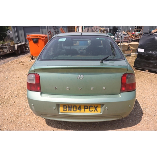 5 - ROVER 45 CONNOISSEUR 04 PLATE WITH KEYS & PAPERWORK IN OFFICE