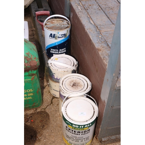 107 - QTY OF PAINT TINS ETC