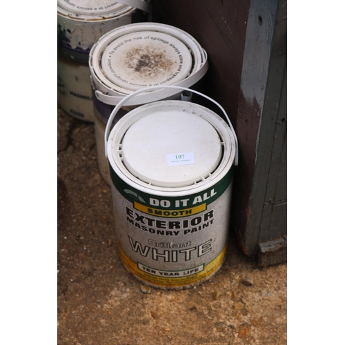 107 - QTY OF PAINT TINS ETC