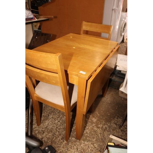 131 - DROP LEAF KITCHEN TABLE & 2 CHAIRS