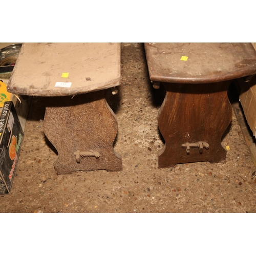 133 - PAIR OF WOODEN BENCHES