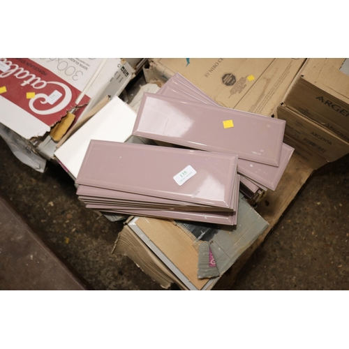 135 - 6 X BOXES OF SUBWAY TILES - 2 X GREY/3 X WHITE/1 X LILAC