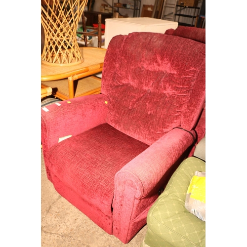 215 - 2 X RED RECLINING CHAIRS