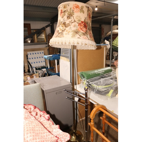 218 - 2 X TOWEL RAILS/STANDARD LAMP/FIRE SCREEN - WARRANTED UNTIL NOON TUES FOLLOWING THE ABOVE SALE