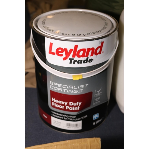 256 - 5 LTR CAN OF FLOOR PAINT (TILE RED UNOPENED) PLUS 5 LTR PVA ADHESIVE