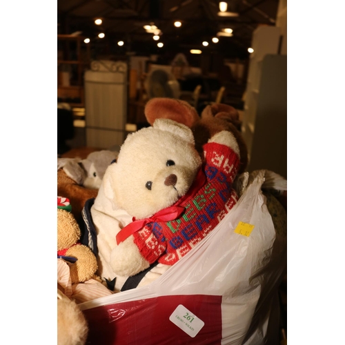 261 - 1 BAG OF SOFT TOYS