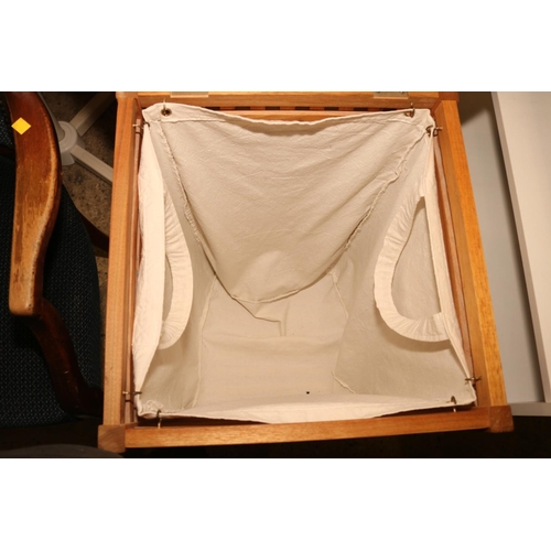 304 - WOODEN LAUNDRY BOX WITH FLIP LID