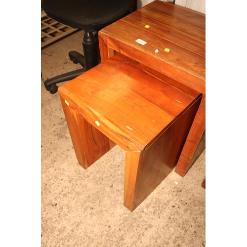 308 - NEST OF 2 FRUIT WOOD TABLES