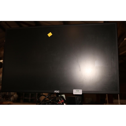 326 - COMPUTER MONITOR 1080P AOC - WARRANTED UNTIL NOON TUES FOLLOWING THE ABOVE SALE