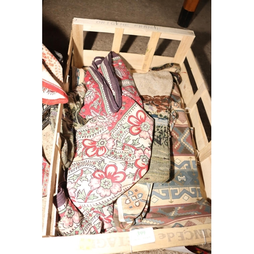 399 - 2 X CRATES & 1 BAG OF VARIOUS LINEN