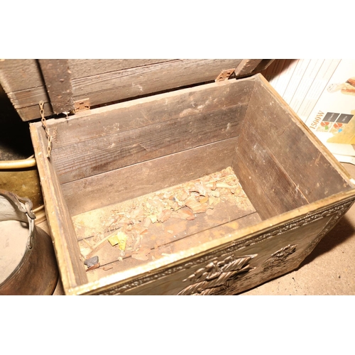 403 - 2 X COAL BUCKETS & BRASS LOG BASKET