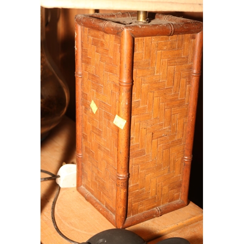 416 - SQUARE BASE TABLE LAMPS WITH SHADE - WARRANTED UNTIL NOON TUES FOLLOWING THE ABOVE SALE