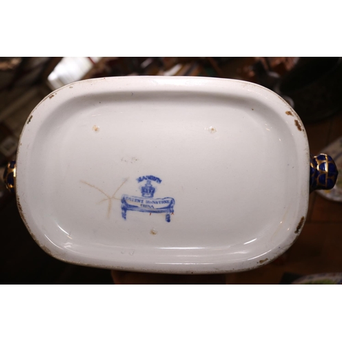 418 - MASONS LARGE TUREEN WITH COVER & PLATE