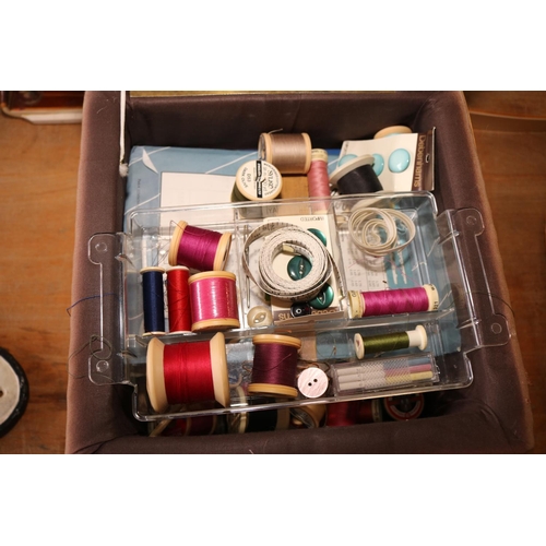 437A - SEWING BOX & CONTENTS