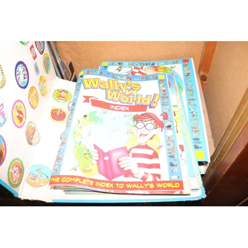 543 - WHERES WALLY COLLECTION NO.S 1-52 COMICS IN ORIGINAL FOLDERS PLUS BOOKS AND JIGSAW