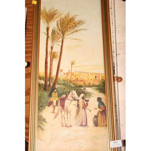 554 - 2 X 1930'S OIL ON CANVASS - DESERT SCENES