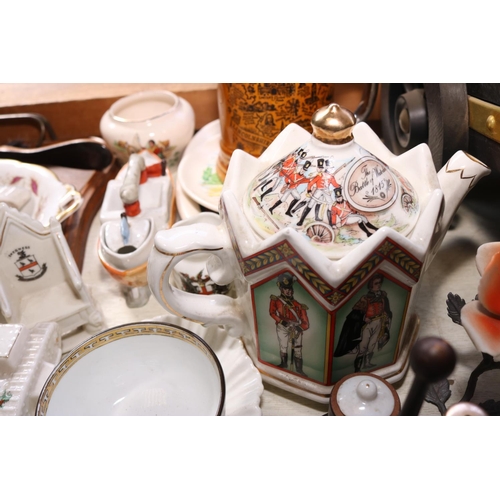 575 - QTY OF COLLECTABLES INC ORNAMENTS/TEA POTS/PLATES ETC