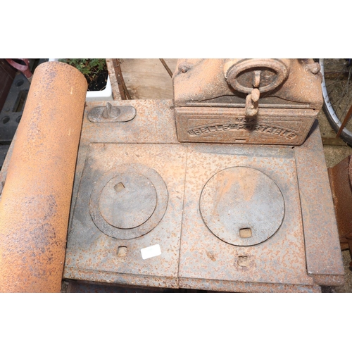 60 - ANTIQUE CAST IRON STOVE