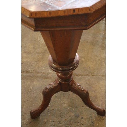 638 - ANTIQUE VELVET LINED TRUMPET TABLE