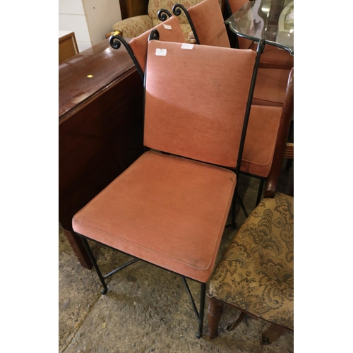 647 - 4 HEAVY METAL FRAMED CHAIRS