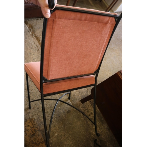 647 - 4 HEAVY METAL FRAMED CHAIRS