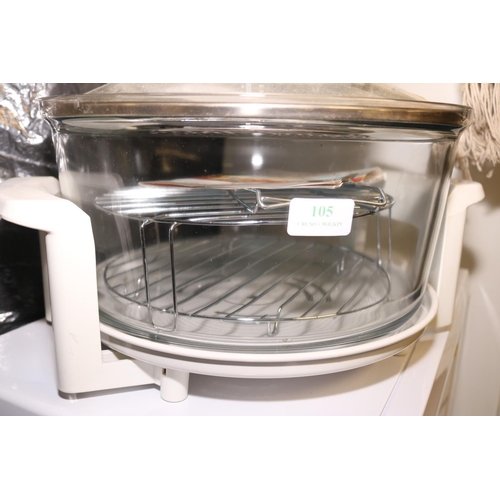105 - HALOGEN OVEN - NEVER USED - WARRANTED UNTIL 12 NOON TUESDAY FOLLOWING THE ABOVE SALE