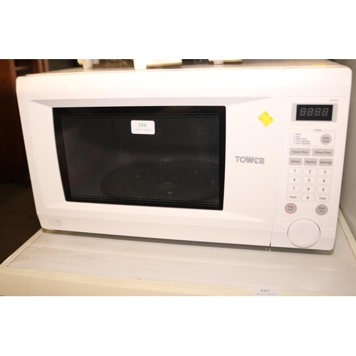 106 - TOWER MICROWAVE - WARRANTED UNTIL 12 NOON TUESDAY FOLLOWING THE ABOVE SALE