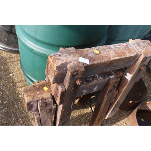 78 - PAIR OF VINTAGE WOODEN SAW HORSES