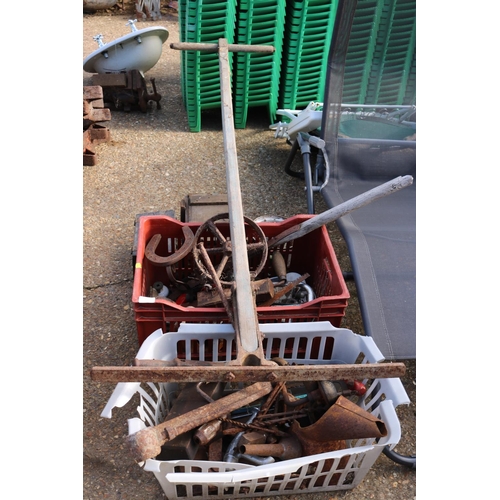 83 - MISC BITS - NAILS, SCREWS, WHEEL, ETC