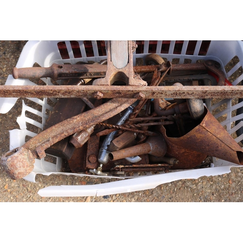 83 - MISC BITS - NAILS, SCREWS, WHEEL, ETC