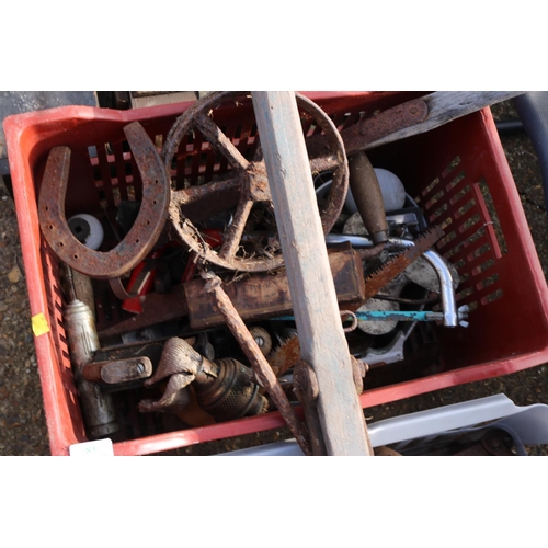 83 - MISC BITS - NAILS, SCREWS, WHEEL, ETC