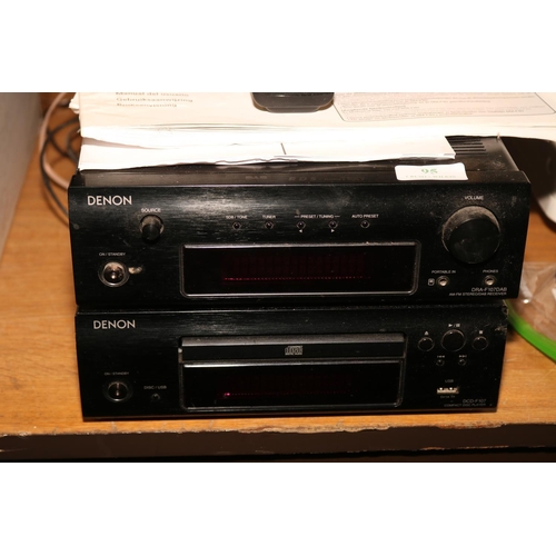 95 - DENON CD PLAYER & RADIO WTH SPEAKERS & MANUAL