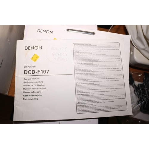 95 - DENON CD PLAYER & RADIO WTH SPEAKERS & MANUAL