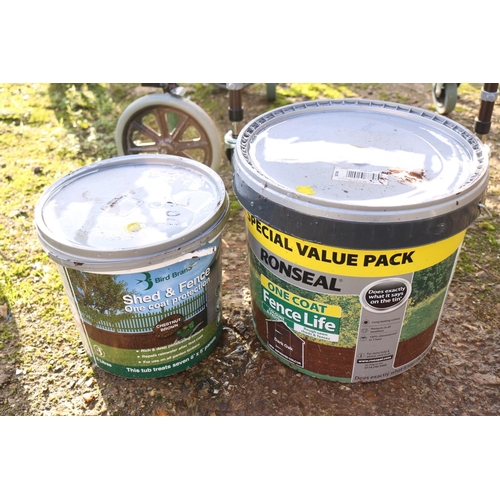 37 - 2 TUBS OF FENCE PAINT