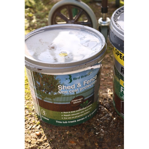 37 - 2 TUBS OF FENCE PAINT