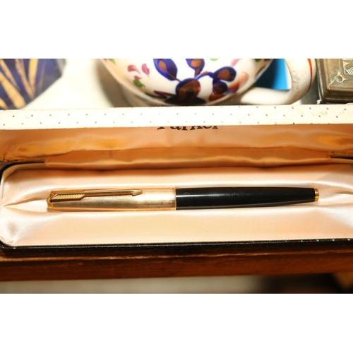 485 - NUMEROUS PARKER PENS (SOME CASED), PAPREMATE, REFILLS, ETC
