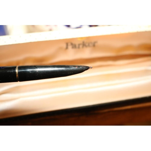 485 - NUMEROUS PARKER PENS (SOME CASED), PAPREMATE, REFILLS, ETC