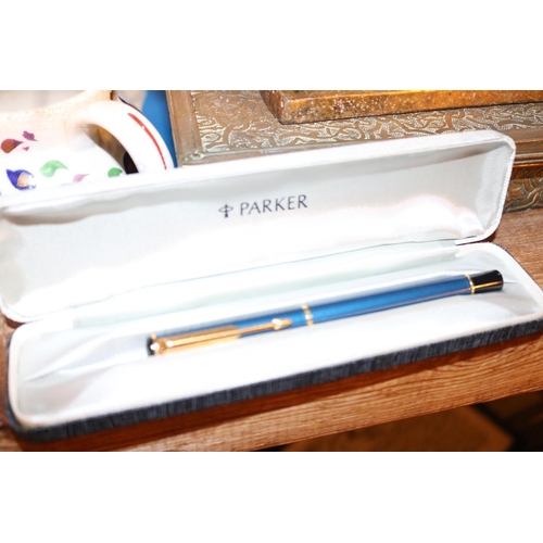 485 - NUMEROUS PARKER PENS (SOME CASED), PAPREMATE, REFILLS, ETC