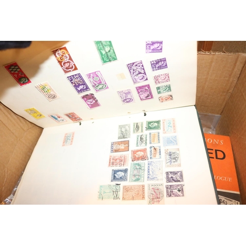 493 - VINATGE STAMP ALBUM 1850'S ONWARDS, LOOSE STAMPS, STANLEY GIBBONS CATALOGUE, MINT STAMPS, ETC