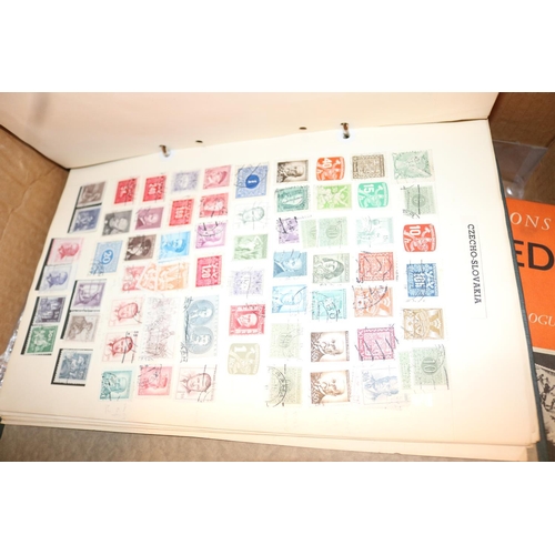 493 - VINATGE STAMP ALBUM 1850'S ONWARDS, LOOSE STAMPS, STANLEY GIBBONS CATALOGUE, MINT STAMPS, ETC