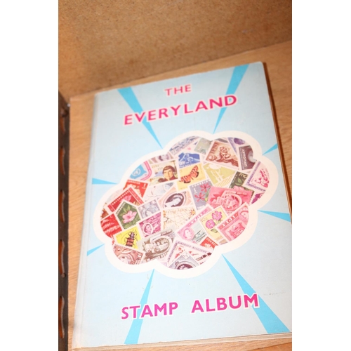 495 - QTY OF FOREIGN STAMP ALBUMS & STAMPS