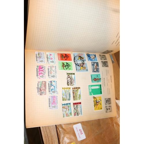 495 - QTY OF FOREIGN STAMP ALBUMS & STAMPS