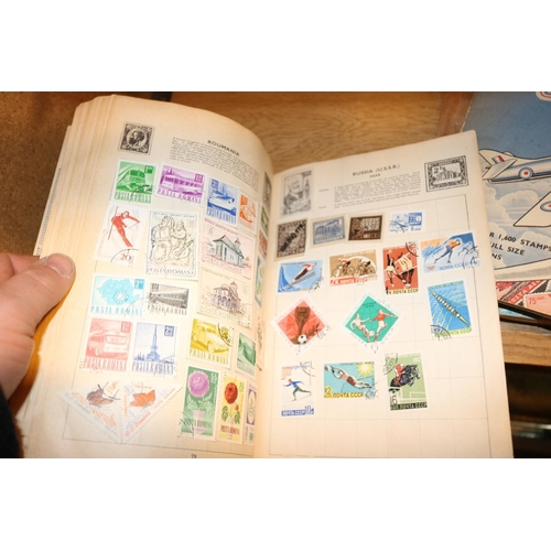 495 - QTY OF FOREIGN STAMP ALBUMS & STAMPS