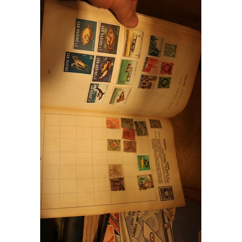 495 - QTY OF FOREIGN STAMP ALBUMS & STAMPS