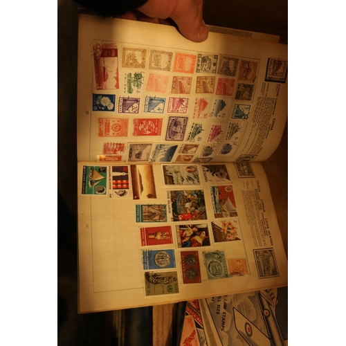 495 - QTY OF FOREIGN STAMP ALBUMS & STAMPS