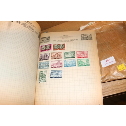 495 - QTY OF FOREIGN STAMP ALBUMS & STAMPS