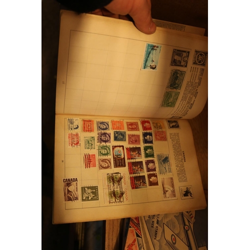 495 - QTY OF FOREIGN STAMP ALBUMS & STAMPS