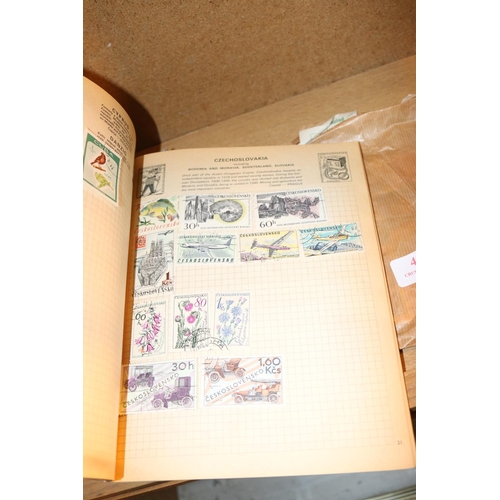 495 - QTY OF FOREIGN STAMP ALBUMS & STAMPS