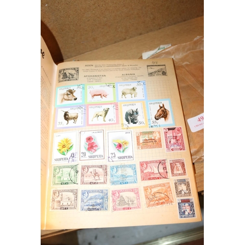 495 - QTY OF FOREIGN STAMP ALBUMS & STAMPS